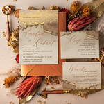 Zaproszenia ślubne Minimalistyczne Nowoczesne Zaproszenia Ślubne złote,  zaproszenia na ślub marmur, proste zaroszenia slubne zlote marmurkowe3