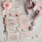 Zaproszenia ślubne Minimalistyczne Proste Zaproszenia Ślubne Marmurkowe Zaproszenia na Ślub Marmur Zaproszenie Ślubne Różowe0