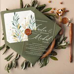 Zaproszenia ślubne Minimalistyczne Plexa zaproszenia na ślub Minimalistyczne , nowoczesne zaproszenie ślubne w akrylu, Proste zaproszenia slubne rustykalne na pleksie,  zaproszenia ślubne oliwkowe plexi 0