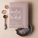 Zaproszenia ślubne Minimalistyczne zaproszenia na ślub cywilny, minimalistyczne zaproszenie ślubne w akrylu, zaproszenia Ślubne z kwiatami1