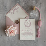 Zaproszenia ślubne Minimalistyczne Minimalistyczne Zaproszenia ślubne Romantyczne Zaproszenie na Ślub Wianek Różany1