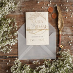 Zaproszenia ślubne Minimalistyczne modne zaproszenia na ślub z gipsówką, proste zaproszenia ślubne z gipsówką, gipsówka na zaproszeniach ślubnych 2