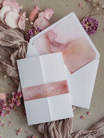 Zaproszenia ślubne Minimalistyczne Różowe Ombre Zaproszenia Ślubne Minimalistyczne Zaproszenia na Ślub Eleganckie zaproszenia ślubne marmurkowe różowe3