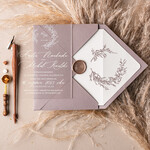 Zaproszenia ślubne Minimalistyczne Minimalistyczne zaproszenia slubne rustykalne na pleksie, Boho zaproszenie ślubne z akrylu, zaproszenia ślubne kwiaty plexi 1