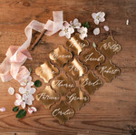 Winietki Eleganckie ręcznie robione winietki ślubne wizytówki dla gości weselnych, winietki na złotym lustrze, ekskluzywne winietki na ślub 3