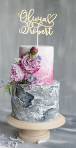 Figurki na tort / cake topper statuetki akryl lustro złoty napis na tort weselny wasze imiona topper na tort1