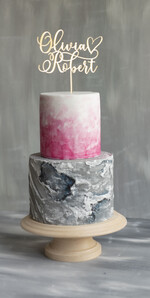 Figurki na tort / cake topper statuetki akryl lustro złoty napis na tort weselny wasze imiona topper na tort4