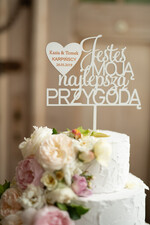 Figurki na tort / cake topper statuetki akryl błyszczący napis ozdoby na tort weselny złota pleksi1