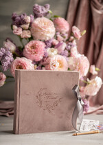 Albumy ślubne Pudełka na zdjęcia  album na zdjęcia  pudrowy różowy album na zdjęcia welurowa okładka1