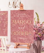 Plany stołów Glamour welurowe powitanie i usadzenie gości plan stołów weselnych, złote napisy na ramie, welurowa rama powitanie na weselu, elegancka tablica powitalna na weselu1