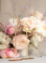 Numery na stół Akryl złote piękne numerki na stół weselny złota błyszcząca plexi, złote numerki na stoly weselne3