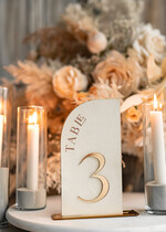 Numery na stół Akryl numerek stojak na stół weselny, złote lusterkowe napisy4