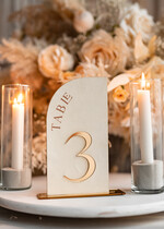 Numery na stół Akryl numerek stojak na stół weselny, złote lusterkowe napisy1