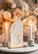 Numery na stół Akryl numerek stojak na stół weselny, złote lusterkowe napisy3