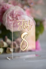 Numery na stół Akryl numery na stoły weselne, przezroczyste eleganckie modne1
