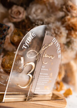 Numery na stół Akryl numerki na stoły weselne, elegancka i nowoczesna forma karty dań na weselu, akrylowe menu weselne, malowane farbą numerki na stół 4