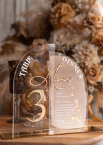 Numery na stół Akryl numerki na stoły weselne, elegancka i nowoczesna forma karty dań na weselu, akrylowe menu weselne, malowane farbą numerki na stół 6