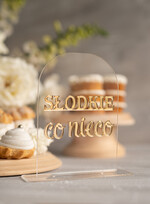 Numery na stół Akryl usadzenie gości numery na stół weselny, złote lusterkowe napisy0