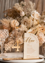 Numery na stół Akryl numery na stoły weselne, dekoracja stołów weselnych, dekoracja na stołach weselnych, menu i numerki na stół,eleganckie menu weselne, welurowe menu weselne,5