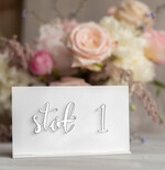 Numery na stół Akryl numerek na stół weselny eleganckie nowoczesne srebrne lustro2