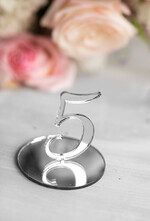 Numery na stół Akryl numery na stoły weselne nowoczesne stebrny akryl 0