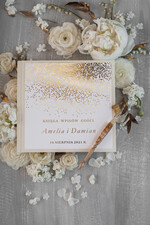 Księgi wpisów gości glamour ksiega pamiątkowa na wpisy gości weselnych, złote błyszczące napisy wasze imiona i data ślubu0