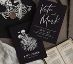 Zaproszenia ślubne Indywidualne nietypowe zaproszenia slubne, nietuzinkowe czarne zaproszenia ślubne, nowoczesne zaproszenia na ślub z kosciotrupami5