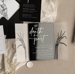 Zaproszenia ślubne Indywidualne nietypowe zaproszenia ślubne, czarne zaproszenia na ślub, zaproszenia ślubne z kościotrupem, nowoczesne czarne zaproszenia slubne 13