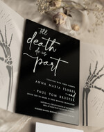 Zaproszenia ślubne Indywidualne nietypowe zaproszenia ślubne, czarne zaproszenia na ślub, zaproszenia ślubne z kościotrupem, nowoczesne czarne zaproszenia slubne 3