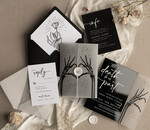 Zaproszenia ślubne Indywidualne nietypowe zaproszenia ślubne, czarne zaproszenia na ślub, zaproszenia ślubne z kościotrupem, nowoczesne czarne zaproszenia slubne 7