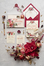 Zaproszenia ślubne Indywidualne nietypowe bordowe zaproszenia ślubne kaligrafowane zaproszenia ślubne  35