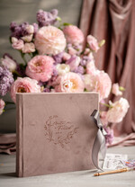 Księgi wpisów gości welurowe piękna welurowa ksiega gosci weselnych  księga wpisów  gosci na zdjęcia z fotobudki, welur pudrowy róż 7