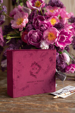 Księgi wpisów gości welurowe bordowa mała welurowa księga wpisów gości książka na ślub na wpisy gości weselnych  0