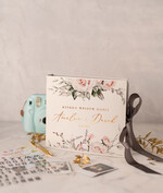 Księgi wpisów gości welurowe weselna księga wpisów gości złote litery album na zdjęcia z instaxa lub fotobudki 4