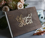 Księgi wpisów gości welurowe ksiega gosci weselnych na zdjęcia z fotobudki i polaroidy drewniana złote napisy 0