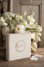 Księgi wpisów gości welurowe kremowa welurowa księga gości weselnych personalizowna ręcznie szyte kartki welurowa księga wpisów gości 7