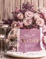 Księgi wpisów gości welurowe lawendowa elegancka księga gości i album na zdjęcia w jednym, lawendowy album na życzenia i zdjęcia z fotobudki, pamiątkowa welurowa księga wpisów gości 0