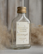 Podziękowania dla Gości Weselnych Butelki podziękowania prezenciki dla gości weselnych, piersiówki do własnego wypełnienia butelka 100 ml podziękowanie dla gości etykieta zdobiona perełkami0