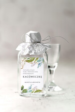 Podziękowania dla Gości Weselnych Butelki ślubne upominki dla gości, małe buteleczki z alkoholem0