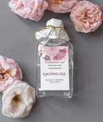 Podziękowania dla Gości Weselnych Butelki podziękowanie dla gości weselnych, piersiówki do własnego wypełnienia, butelki o pojemności 100 ml na własny trunek 0