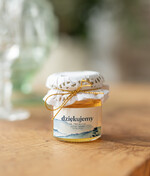 Podziękowania dla Gości Weselnych Miody i słoiczki Nutella mini słoiczki prezenty dla gości weselnych, podziękowanie dla gości weselnych, miodki na podziękowania dla gości prezenty dla gości weselnych słoiczek z miodem1