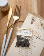 Podziękowania dla Gości Weselnych Saszetki podziękowania prezenciki dla gości weselnych, pomysłowe prezenty dla gości weselnych, mala saszetka z kawą lub herbatką2