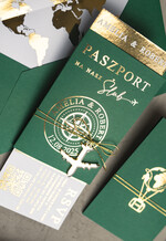 Zaproszenia ślubne paszport / podróże zaproszenia ślubne z motywem podróży, zaproszenia na ślub dla podróżników, zaproszenie na ślub w formie paszportu, mapa świata w kopercie idealne na wesele podróżników8