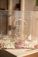 Pudełko na koperty  glamour przezroczysta skrzynka na koperty ślubne pudełko na kartki z życzeniami złote litery wasze imiona10