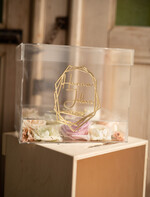 Pudełko na koperty  glamour przezroczysta skrzynka na koperty ślubne pudełko na kartki z życzeniami złote litery wasze imiona15