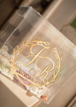 Pudełko na koperty  glamour wyjątkowa skrzynka na koperty z plexi nowoczesne wesele złote litery8