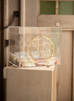 Pudełko na koperty  glamour wyjątkowa skrzynka na koperty z plexi nowoczesne wesele złote litery0