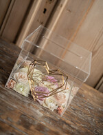 Pudełko na koperty  glamour przezroczysta ślubna skrzynka pudełko na koperty weselne geometryczne złote serce wasze imiona30