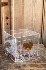 Pudełko na koperty  glamour przezroczyste pudełko na koperty idealne na wesele glamour kopertówka złote serce wasze imiona i data9