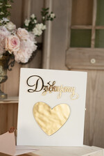 Pudełko na koperty  glamour skrzynka na koperty, białe drewniane pudełko na koperty ze złotymi napisami, biała drewniana kopertówka1